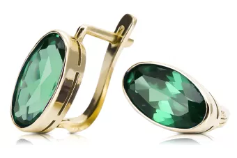 Aur galben 14K Smarald Cercei Vintage bijuterii vec001y